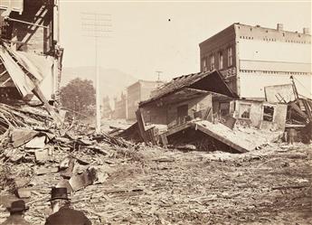 (NATURAL DISASTERS--W.S. BELL) A selection of 12 photographs documenting the catastrophic Johnstown Flood, Pennsylvania.